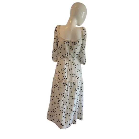 RebeccaTaylor Alessandra Embroidered Flower MIDI Dress - Picture 4 of 8